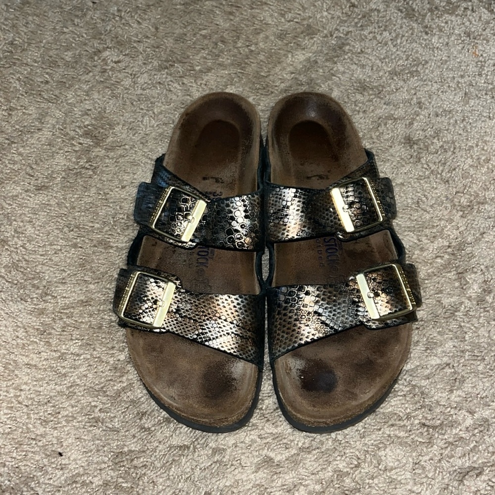 Arizona Style Metallic Snakeskin Birkenstock Sandals